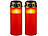 PEARL 2er-Set große Solar-LED-Grablichter mit Dauerlicht, rot PEARL LED-Solar-Grablichter