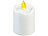 PEARL 4er-Set flackernde Grablicht-LED-Kerzen mit Dämmerungssensor, weiß PEARL