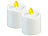 PEARL 4er-Set flackernde Grablicht-LED-Kerzen mit Dämmerungssensor, weiß PEARL