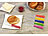 Rosenstein & Söhne 6er-Set Schneidebretter mit 6 Frühstücksmessern, bunt Rosenstein & Söhne Schneidebretter antibakteriell