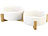 Sweetypet 2er-Set Doppel-Futter- & Trinknapf, Keramik, Bambus-Ständer, je 400 ml Sweetypet