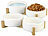 Sweetypet 2er-Set Doppel-Futter- & Trinknapf, Keramik, Bambus-Ständer, je 400 ml Sweetypet
