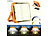 Luminea 2er-Set High-Power-LED-Strahler, Akku, Solar, 2400 lm, dimmbar, CCT Luminea Akku-Baustrahler mit Solarmodul