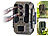 VisorTech 4K-Wildkamera mit Dual-Linse, IR-Nachtsicht, inkl. Akku-Solarpanel VisorTech Wildkameras