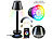 Lunartec 4er-Set Smarte Outdoor-Tischlampe mit WLAN-Gateway, RGB-CCT-LEDs, App Lunartec