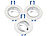 Luminea 6er-Set Einbaustrahler-Rahmen, einstellbarer Abstrahlwinkel, weiß Luminea 