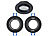 Luminea 3er-Set Alu-Einbaustrahler-Rahmen, Abstrahlwinkel einstellbar, schwarz Luminea Lampen-Einbaufassungen