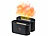 Carlo Milano 2er-Set Ultraschall-Aroma-Diffuser mit zuschaltbarer LED-Flamme Carlo Milano Ultraschall-Tischfeuer & -Luftbefeuchter