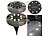 Lunartec 4er-Set Solar-Akku-Bodenleuchten mit 8 LEDs, warmweiß, IP44 Lunartec