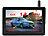 Lescars Solar-Funk-HD-Rückfahrcam Nummernschildhalter, Monitor, Abstandswarner Lescars