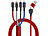 Callstel 2 x 8in1-Datenkabel USB-C/A zu USB-C/Micro-USB/Lightning, 1,2m, 60w Callstel