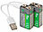 tka Köbele Akkutechnik 2er-Set Li-Ion-Akkus Typ 9-V-Block mit USB-C, 340 mAh, 3.060 mWh tka Köbele Akkutechnik Li-Ion-Akku Typ 9-V-Block, mit USB-Ladefunktion