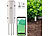 Luminea Home Control 4er-Set smarte ZigBee-Boden-Feuchtigkeits- & Temperatursensoren Luminea Home Control ZigBee-Boden-Temperatur- und Feuchtigkeits-Sensoren mit App