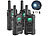simvalley communications 4er-Set PMR-Funkgeräte mit VOX, bis 10 km Reichweite, LED-Taschenlampe simvalley communications Walkie-Talkies