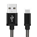 Ladekabel USB Type-C - 1,0 Meter (Schwarz-Fishing Netz) USB-3.0-Anschlusskabel USB-C auf USB-A-Stecker