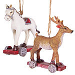 Weihnachtsbaumanhänger Hirsch & Pferd, 2er-Set LED-Weihnachts-Dekorationen