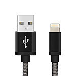 Ladekabel für Iphone (USB-Lightning) 1,0 Meter (Schwarz-Fishing-Netz) Ladegeräte für Apple mit Lightning-Anschluss