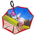 Regenschirm, Ethno, Inside-Out-Regenschirm, 100% Polyester Mini-Regenschirme