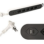 MAX HAURI AG Steckdosenleiste, 5 x T13, 1 USB Typ A, 1 USB Typ C, weiss und schwarz MAX HAURI AG Steckdosenleisten mit Überspannungsschutz