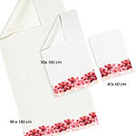 Designer-Handtuch-Set Rosentraum, Gäste-/Hand-/Badetuch 100% Baumwolle
