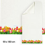 Designer-Badetuch Tulpenspiel, 90x180cm, aus Baumwoll-Frottee