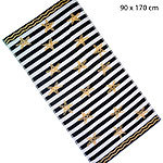 Jacquard-Strandbadetuch Streifen/goldene Seesterne, 100% Baumwolle Mikrofaser-Badetücher