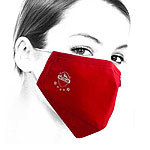 Mund- und Nasenschutz-Stoff-Maske, waschbar, 100% Baumwolle, rot Mund-Nasen-Stoffmasken