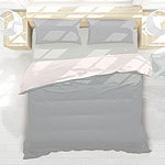 Bio-Wende-Bettwäsche-Set Bicolor, grau-weiss, 1x 200x210cm/2x 65x100cm