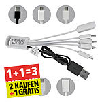 2er-Set + 1 gratis dazu = 3x Universal Ladekabel 5in1 iPhone Samsung