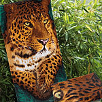 Badetuch aus Baumwoll-Frottee: Motiv Wachsamer Leopard