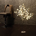 LED-Baum mit Schnee , silbernen Blättern und 96 LEDs, 100 cm