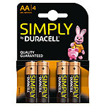 Duracell Simply Batterien AA Mignon LR6 Alkaline im 4er-Pack Duracell