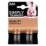 Duracell Simply Batterien AAA Micro LR03 Alkaline im 4er-Pack Duracell Alkaline-Batterien Micro (AAA)