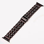 Holzarmband für Apple Watch aus Ebenholz, dunkelbraun, mit Edelstahl Armbänder für Uhren