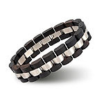 Elegantes Armband Ebenholz & Edelstahl, dunkelbraun grössenverstellbar Armbänder