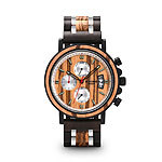 Elegante Uhr aus Sandelholz und Bambus, Edelstahlelemente Armbanduhren mit Holzgehäuse