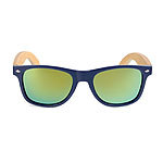 Klassische Sonnenbrille aus Bambus, blauer Rahmen & Spiegelgläser Sonnenbrillen