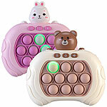 Playtastic 2er-Set Quick-Push-Bubble-Spielkonsole "Bär" & "Hase", Batteriebetrieb Playtastic Quick-Push-Bubble-Spielkonsolen mit Display