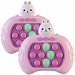 Playtastic 2er-Set Quick-Push-Bubble-Spielkonsole "Hase", Tierform, Batterien Playtastic Quick-Push-Bubble-Spielkonsolen mit Display