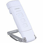 PEARL 2er-Set klappbare Akku-LED-Leselampen mit Clip, 200 mAh, dimmbar PEARL Akku-betriebene Buch-Leseleuchte