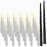 Lunartec 24er-Set schwebende LED-Kerzen mit Zauberstab-Fernbedienung, 15 cm Lunartec