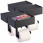 infactory 4er-Set Toilettenpapierhalterungen mit Feuchttücherbox, ohne Bohren infactory Toilettenpapierhalterungen mit Feuchttücherbox, ohne Bohren, zum Kleben