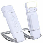 PEARL 2er-Set klappbare Akku-LED-Leselampen mit Clip, 200 mAh, dimmbar PEARL Akku-betriebene Buch-Leseleuchte