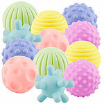 Playtastic 12er-Set Sensorik-Bälle für Babys, verschiedene Texturen, BPA-frei Playtastic Sensorische Bälle für Babys und Kleinkinder