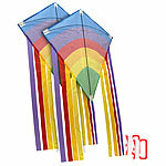 Playtastic 2er-Set Regenbogen-Flugdrachen für Kinder,Einleiner,65x72cm,80m Schnur Playtastic Lenkdrachen