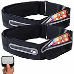 Xcase 2er-Set Laufgürtel für Handy, 2 Reißverschlusstaschen, Größe S Xcase Laufgürtel für Handys, Hüfttaschen, 2 Reißverschlusstaschen