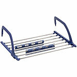 PEARL 2er-Set Premium-Teleskop-Wäschetrockner für Heizkörper, 4 m ausziehbar PEARL Ausziehbare Edelstahl-Wäschetrockner für Heizkörper und Balkon-Geländer