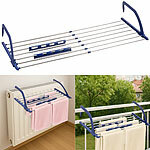 PEARL 2er-Set Premium-Teleskop-Wäschetrockner für Heizkörper, 4 m ausziehbar PEARL Ausziehbare Edelstahl-Wäschetrockner für Heizkörper und Balkon-Geländer