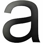 PEARL Hausnummer aus Metall, Buchstabe a, 150 x 130 x 2 mm, schwarz PEARL Hausnummern aus Metall