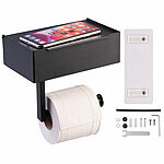 infactory 2er-Set Toilettenpapierhalterungen mit Feuchttücherbox, ohne Bohren infactory Toilettenpapierhalterungen mit Feuchttücherbox, ohne Bohren, zum Kleben